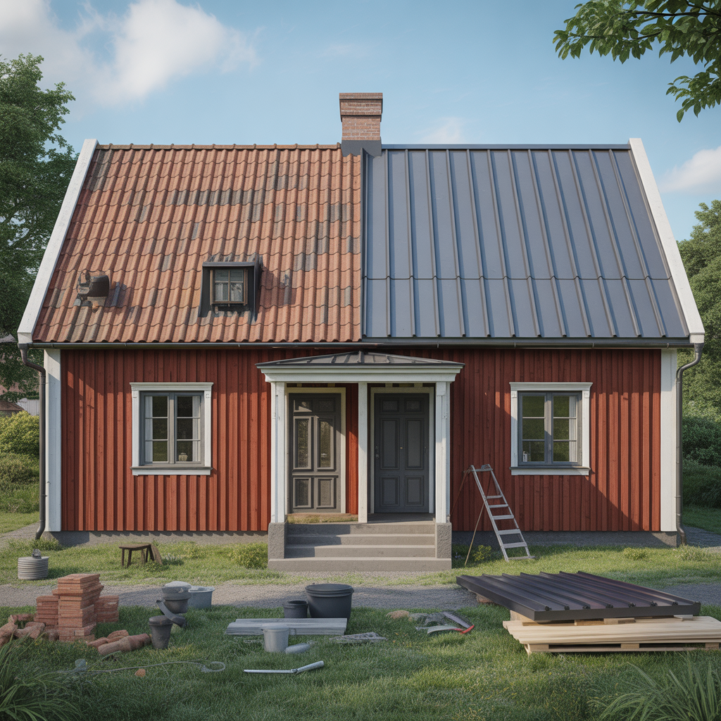 6.Vad kostar det att lagga nytt plattak istallet for tegeltak